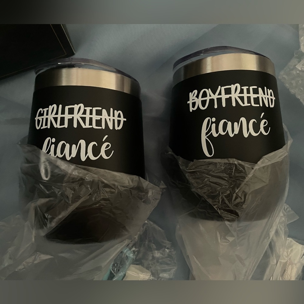 Engaged celebration tumblers. NEW In Packaging!! 12oz.